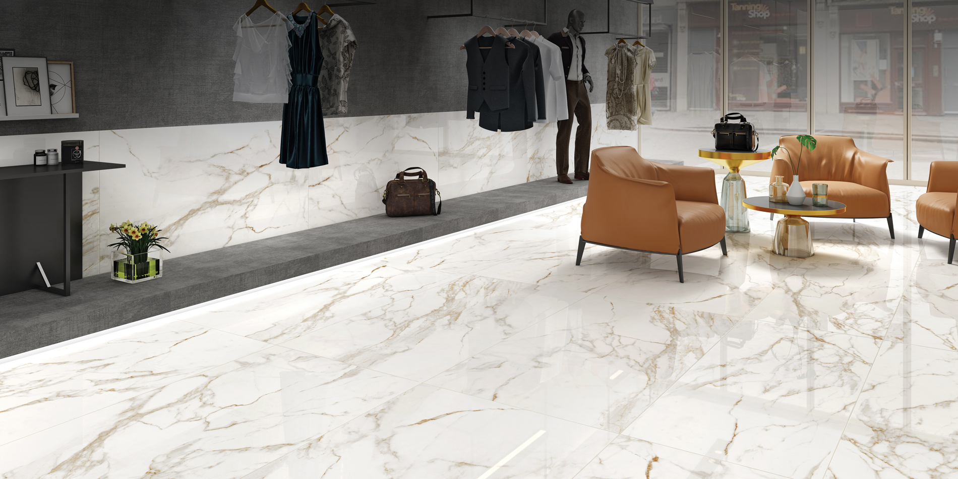 Marble Look glossy-glazed-porcelain-tile