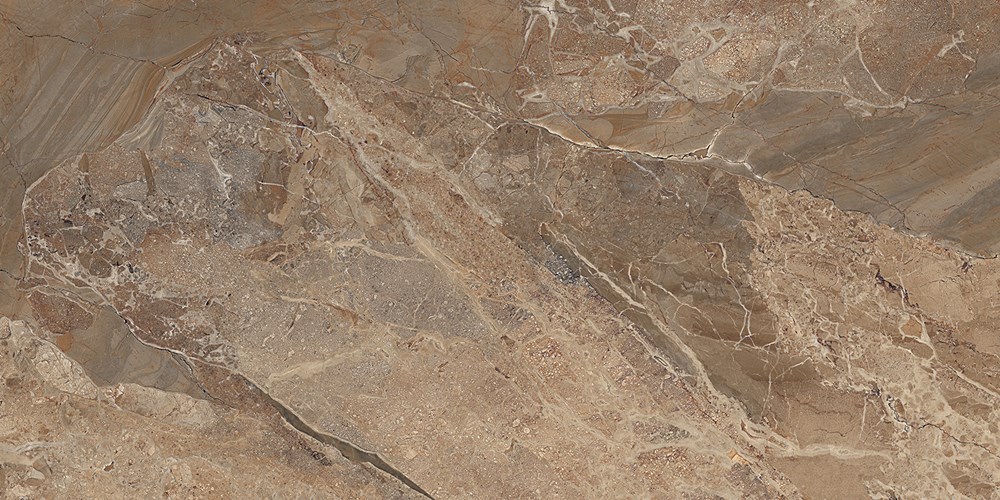 Glazed Porcelain Tiles Marble Look Breccia Brown