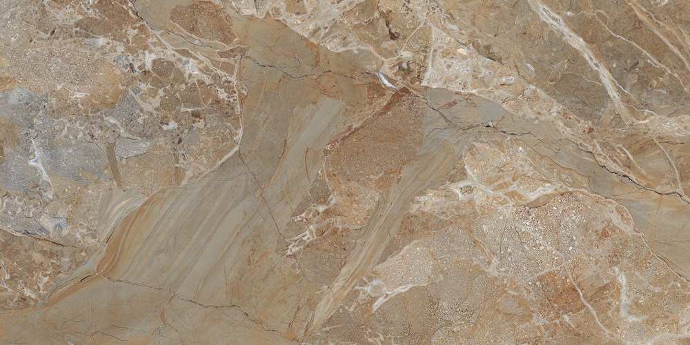Glazed Porcelain Tiles Marble Look Illusion Ochre