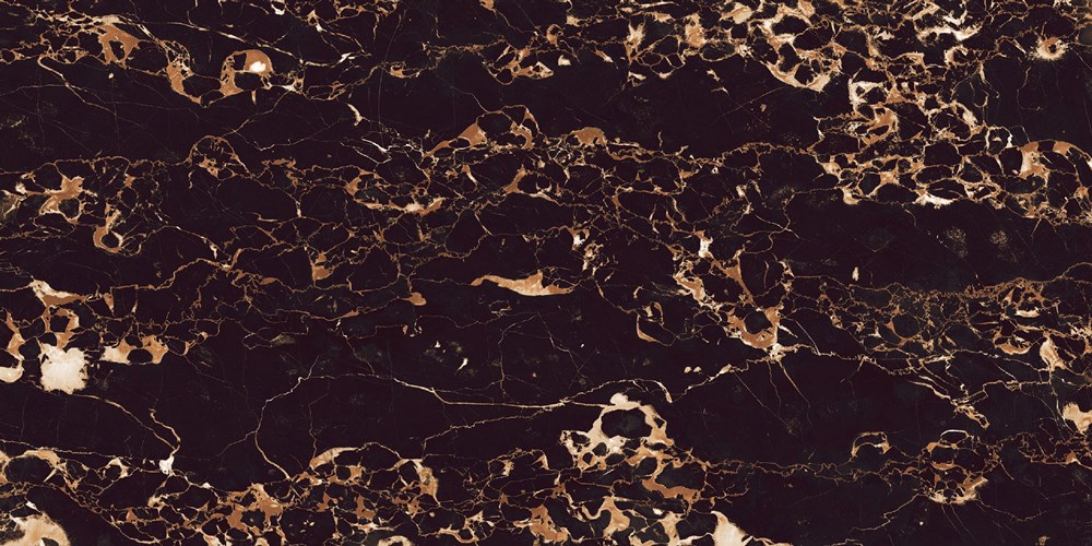 Glazed Porcelain Tiles Marble Look Portoro Brown