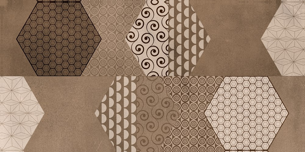 Glazed Porcelain Tiles Concrete Look Corte Brown Decor