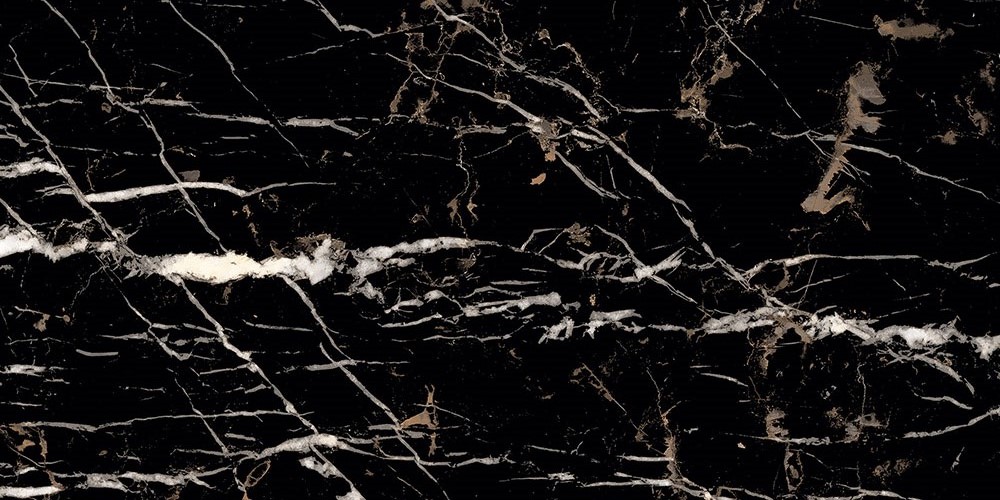 Florito Black Marble Look Glazed Porcelain Tiles By Lunex® Group
