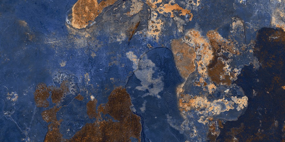 Glazed Porcelain Tiles Marble Look Moon Blue