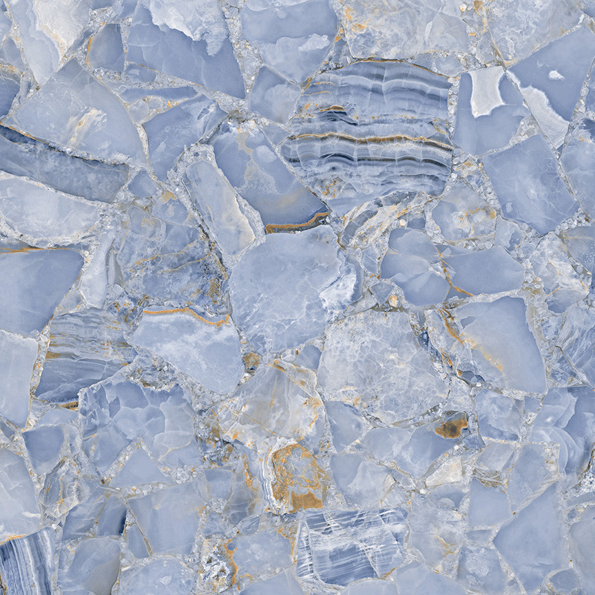 Glazed Porcelain Tiles Marble Look Porfido Azul