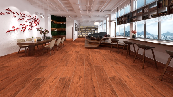 Glazed Porcelain Tiles Wood Look Berlian Brown