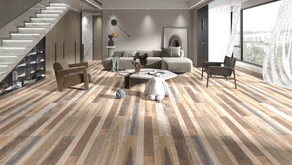 Glazed Porcelain Tiles Wood Look Cairo Leafy