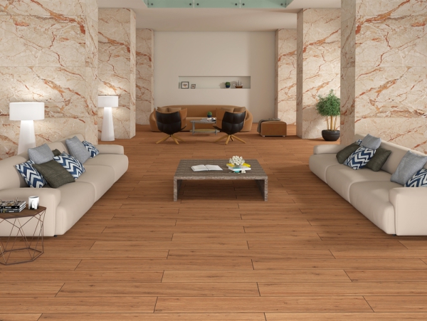 Glazed Porcelain Tiles Wood Look Veganza Beige