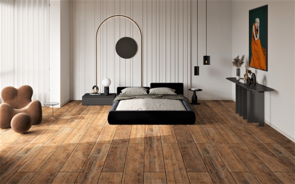 Glazed Porcelain Tiles Wood Look Ermanno Choco