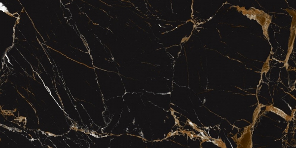 Glazed Porcelain Tiles Marble Look Black Thor