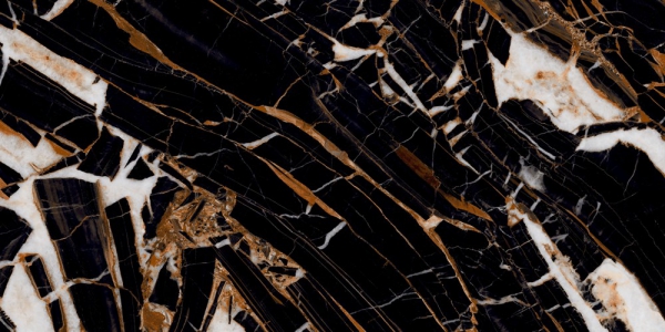 Glazed Porcelain Tiles Marble Look Cosmic Black