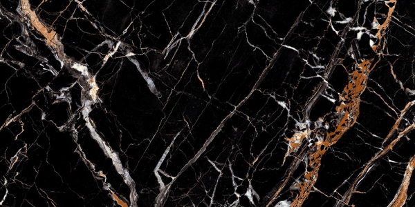 Glazed Porcelain Tiles Marble Look Justic Black